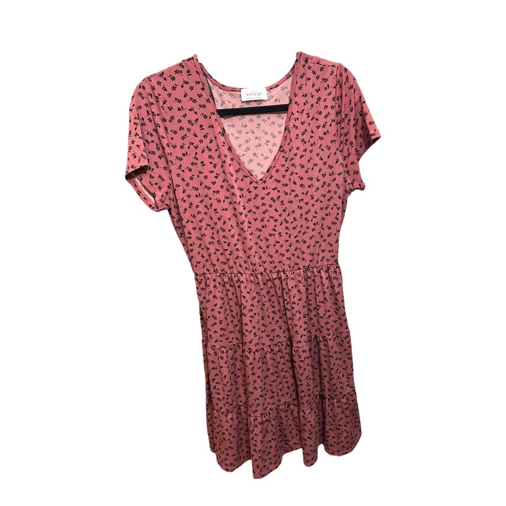 Kayleigh pink fit and flare floral dress - size large